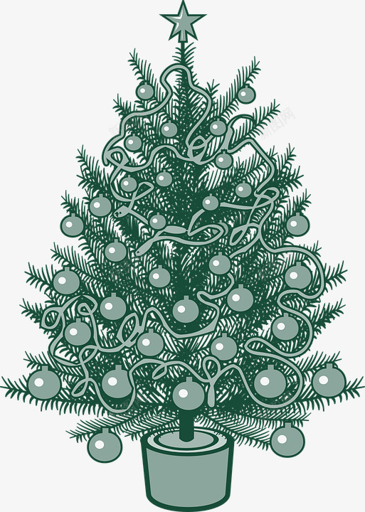 松树与球球png免抠素材_新图网 https://ixintu.com 圣诞 圣诞树 圣诞节 圣诞节矢量图 松树