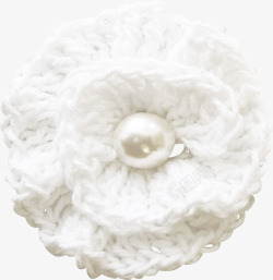 白色针织装饰花素材