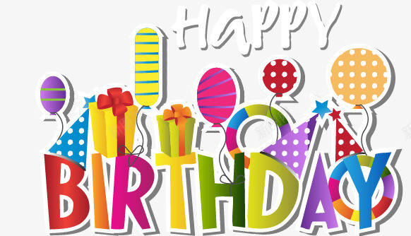 生日快乐元素png免抠素材_新图网 https://ixintu.com 气球 生日 生日快乐艺术字 蜡烛