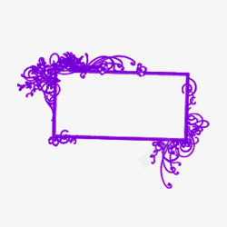 紫色框架粉笔素材