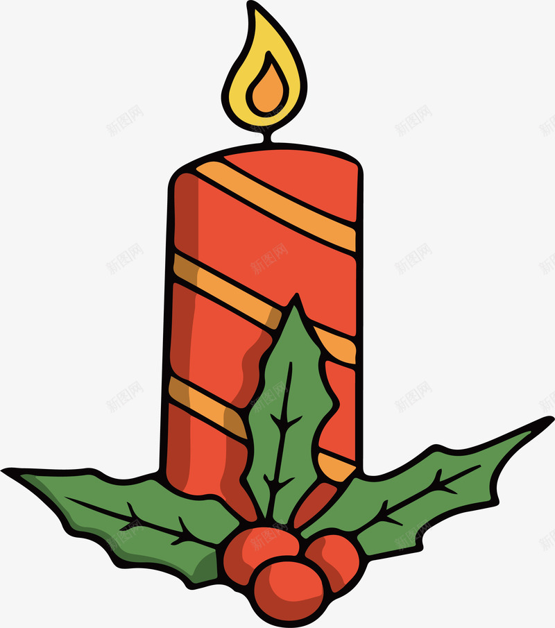 红色圣诞蜡烛矢量图ai免抠素材_新图网 https://ixintu.com 圣诞快乐 圣诞节 条纹蜡烛 矢量png 红色蜡烛 蜡烛 矢量图