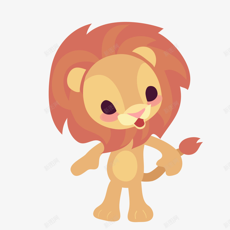 红色卡通狮子png免抠素材_新图网 https://ixintu.com 卡通动物 卡通狮子 红色狮子 背景装饰