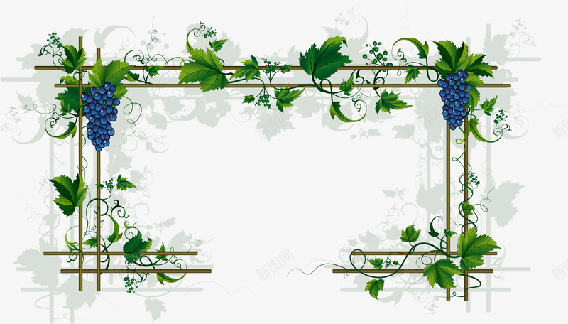 边框线条树叶绿色装饰图png免抠素材_新图网 https://ixintu.com 春天 树叶 线条 绿色 装饰图案 边框