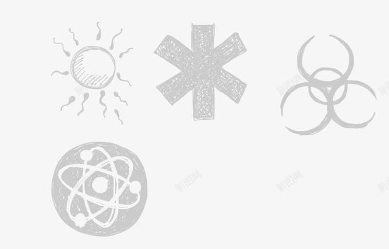粉笔手绘花矢量图eps免抠素材_新图网 https://ixintu.com 粉笔手绘矢量花 矢量图