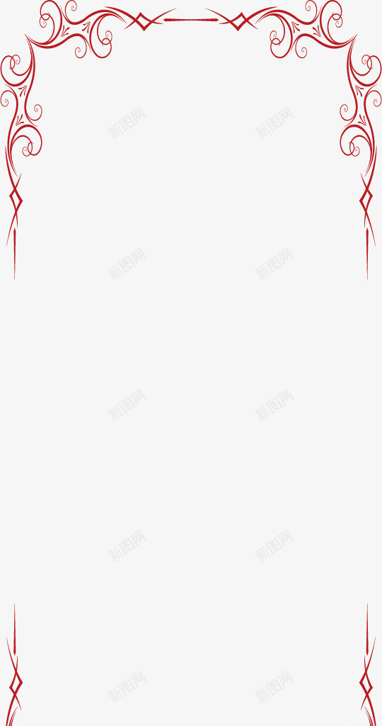 红色边框png免抠素材_新图网 https://ixintu.com 矢量线框图 线框 线框图 边框红色