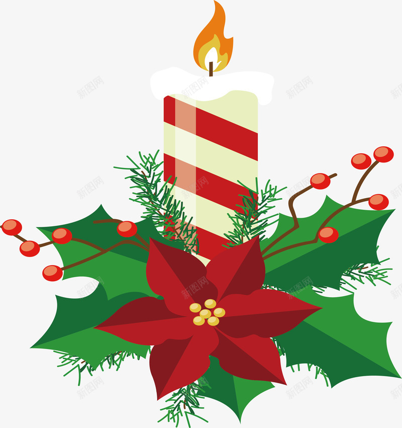 圣诞节红白色条纹蜡烛png免抠素材_新图网 https://ixintu.com 圣诞节 圣诞蜡烛 条纹蜡烛 矢量png 红白条纹 蜡烛