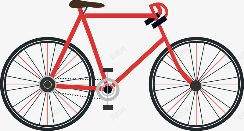 红色公路自行车矢量图ai免抠素材_新图网 https://ixintu.com 公路自行车 单车 矢量png 红色单车 脚踏车 自行车 矢量图