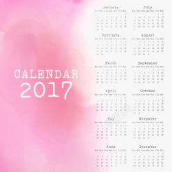 2017年粉色时尚日历矢量图素材