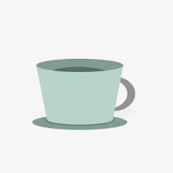 壶茶手绘可爱绿色茶杯高清图片