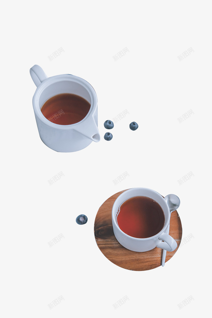 红茶和蓝莓psd免抠素材_新图网 https://ixintu.com 下午茶 红茶 蓝莓 陶瓷杯 饮料