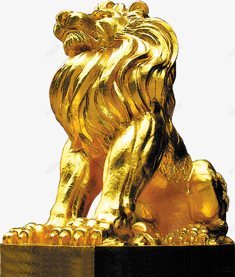 金色雕刻狮子装饰png免抠素材_新图网 https://ixintu.com 狮子 装饰 金色 雕刻