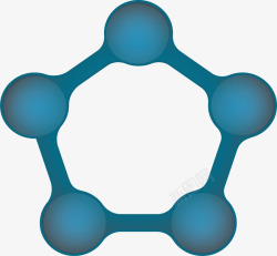 五边形绿色分子结构素材