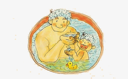 父子一起在洗澡png免抠素材_新图网 https://ixintu.com 卡通 手绘 父子PNG 父子一起在洗澡 父子一起戏耍