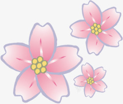 唯美粉色温馨花朵手绘素材