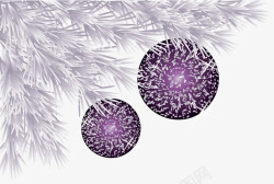 圣诞节紫色松叶装饰素材