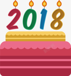 粉红色2018新年蛋糕素材