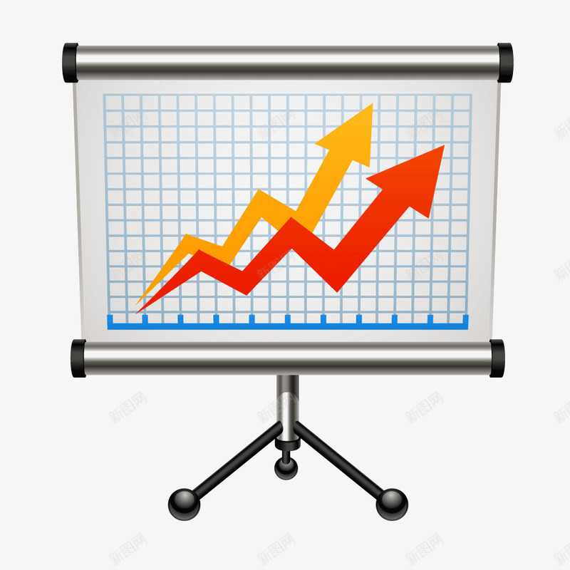 灰色投影仪统计图上升png免抠素材_新图网 https://ixintu.com 上升 投影仪 灰色 统计图
