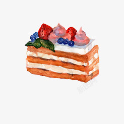 矢量水果夹心手绘蛋糕高清图片