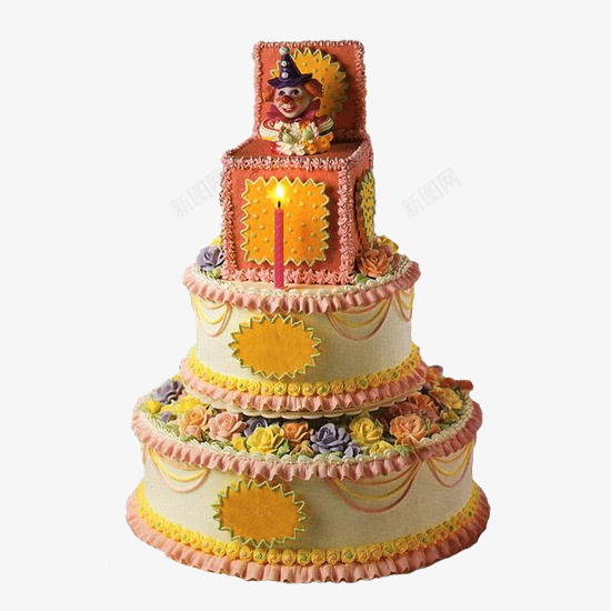儿童生日蛋糕png免抠素材_新图网 https://ixintu.com 生日蛋糕 节日素材 蛋糕 蜡烛