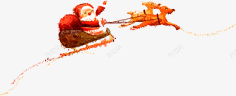 圣诞老人麋鹿雪橇png免抠素材_新图网 https://ixintu.com 圣诞 老人 雪橇 麋鹿