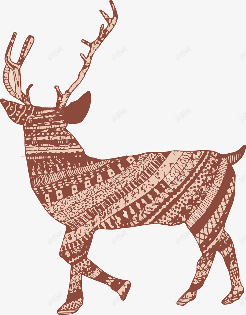 麋鹿鹿矢量图ai免抠素材_新图网 https://ixintu.com banne素材 圣诞节 海报 鹿 麋鹿 矢量图
