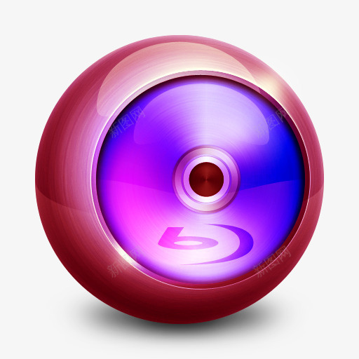 红色圆形光碟立体播放器图标png_新图网 https://ixintu.com 光碟 其他 圆形 按钮 播放器 立体 红色
