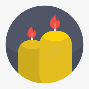 黄色蜡烛卡通图标图标