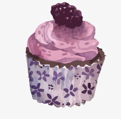 蓝莓蛋糕矢量图素材