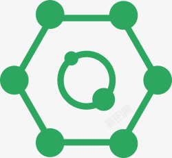 绿色化学分子绿色六边形分子矢量图高清图片