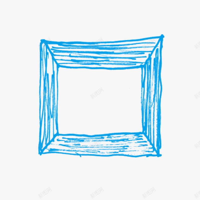 蓝色线条框架粉笔图案psd免抠素材_新图网 https://ixintu.com 免抠 图案 效果 框架 粉笔 粉笔框 线条 蓝色 装饰