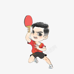 中国乒乓选手卡通形象素材