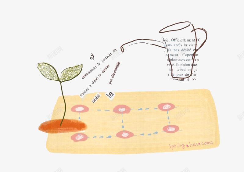 浇水的杯子png免抠素材_新图网 https://ixintu.com 卡通 发芽 成长 手绘 杯子 浇水