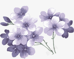 紫色手绘温馨花朵素材