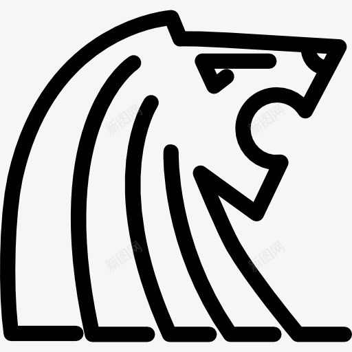 新加坡鱼尾狮纪念碑图标png_新图网 https://ixintu.com 手绘插画 新加坡 狮城 狮子 纪念碑 鱼尾狮 鱼尾狮的轮廓