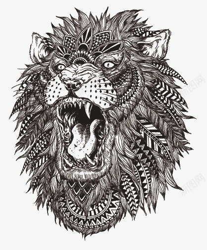 狮子纹身png免抠素材_新图网 https://ixintu.com 图腾 狮子纹身 纹身