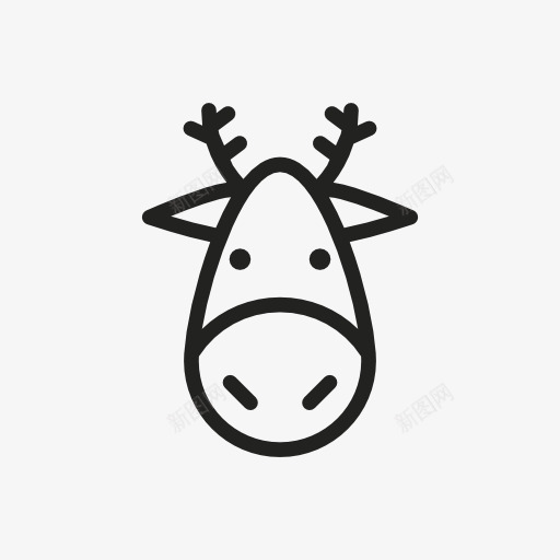 圣诞夜麋鹿图标png_新图网 https://ixintu.com 驯鹿 麋鹿