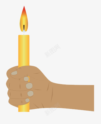 手握一支点燃的蜡烛的卡通画png免抠素材_新图网 https://ixintu.com 卡通 手 燃烧 蜡烛