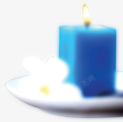 效果海报蓝色蜡烛素材