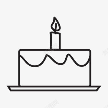 插蜡烛的蛋糕图标图标