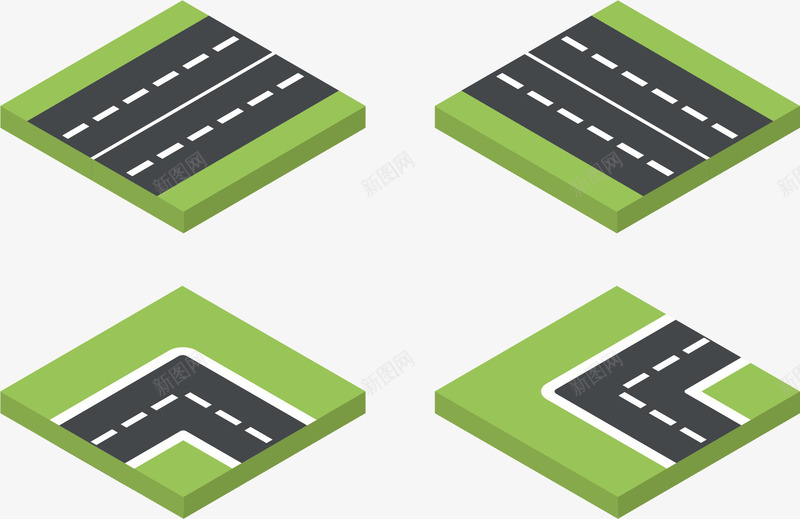 道路矢量图ai免抠素材_新图网 https://ixintu.com 道路马路车辆环城公路 矢量图