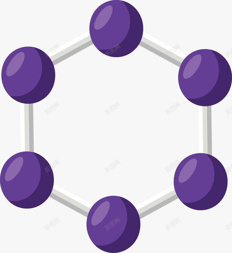 紫色六边形分子结构png免抠素材_新图网 https://ixintu.com 六边形 分子 分子结构 化学分子 矢量png 紫色分子
