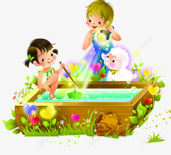 人物温馨池塘玩耍儿童png免抠素材_新图网 https://ixintu.com 人物 儿童 池塘 温馨 玩耍