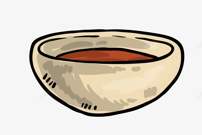 水彩碗具png免抠素材_新图网 https://ixintu.com 卡通 手绘 棕色 水彩 液体 碗具 餐具 饮食餐具