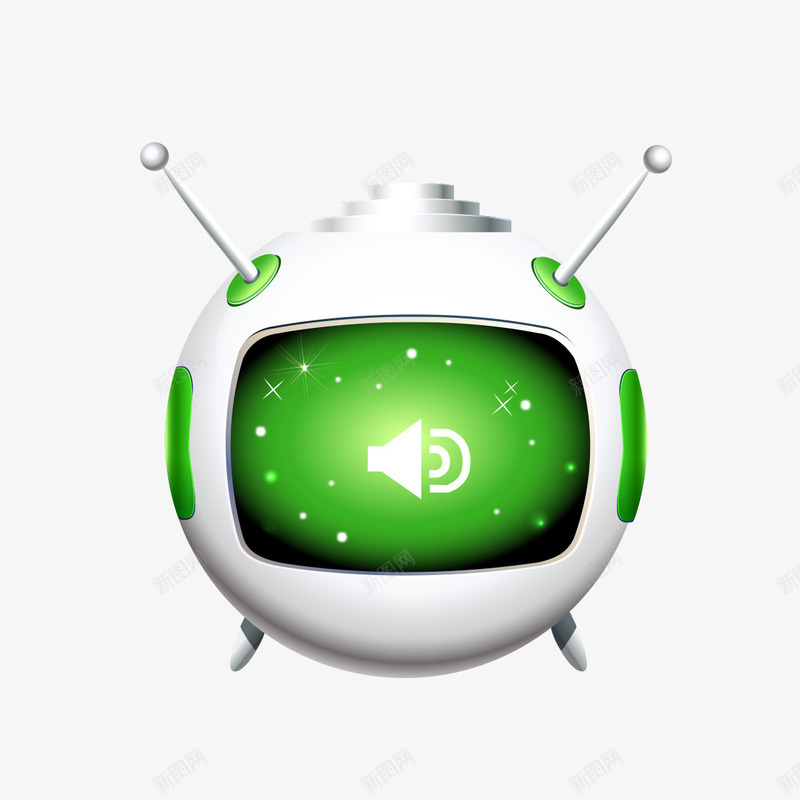绿色电视机png免抠素材_新图网 https://ixintu.com 显示器 显示屏 电视机 绿色