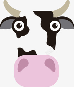 水彩奶牛可爱的小牛矢量图高清图片