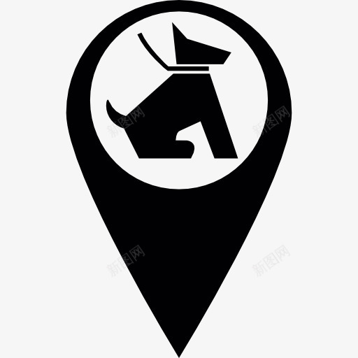 宠物带点图标png_新图网 https://ixintu.com GPS定位 地图和国旗 地图定位 宠物 狗 销