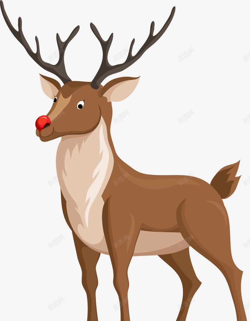圣诞节棕色可爱麋鹿png免抠素材_新图网 https://ixintu.com 可爱麋鹿 呆萌麋鹿 圣诞节麋鹿 开心 棕色麋鹿 站立的美丽
