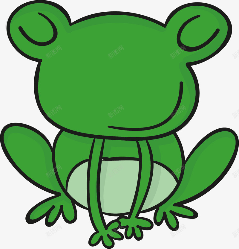 绿色的小青蛙矢量图ai免抠素材_新图网 https://ixintu.com 动物 卡通手绘 可爱 宠物 水彩 绿色 青蛙 矢量图