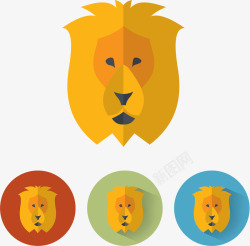 狮子头像矢量图素材
