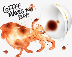 矢量咖啡污渍咖啡污渍狮子高清图片